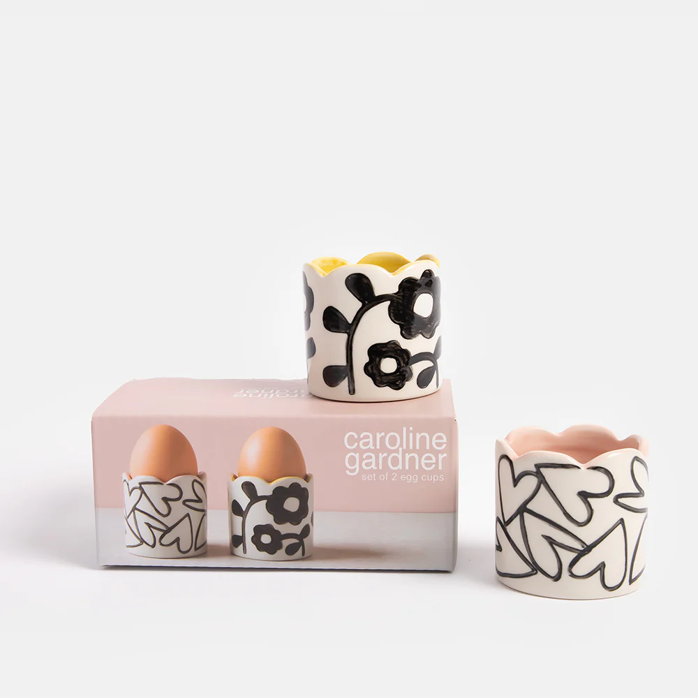 Flower/Heart Set of 2 Egg Cups - Image 3