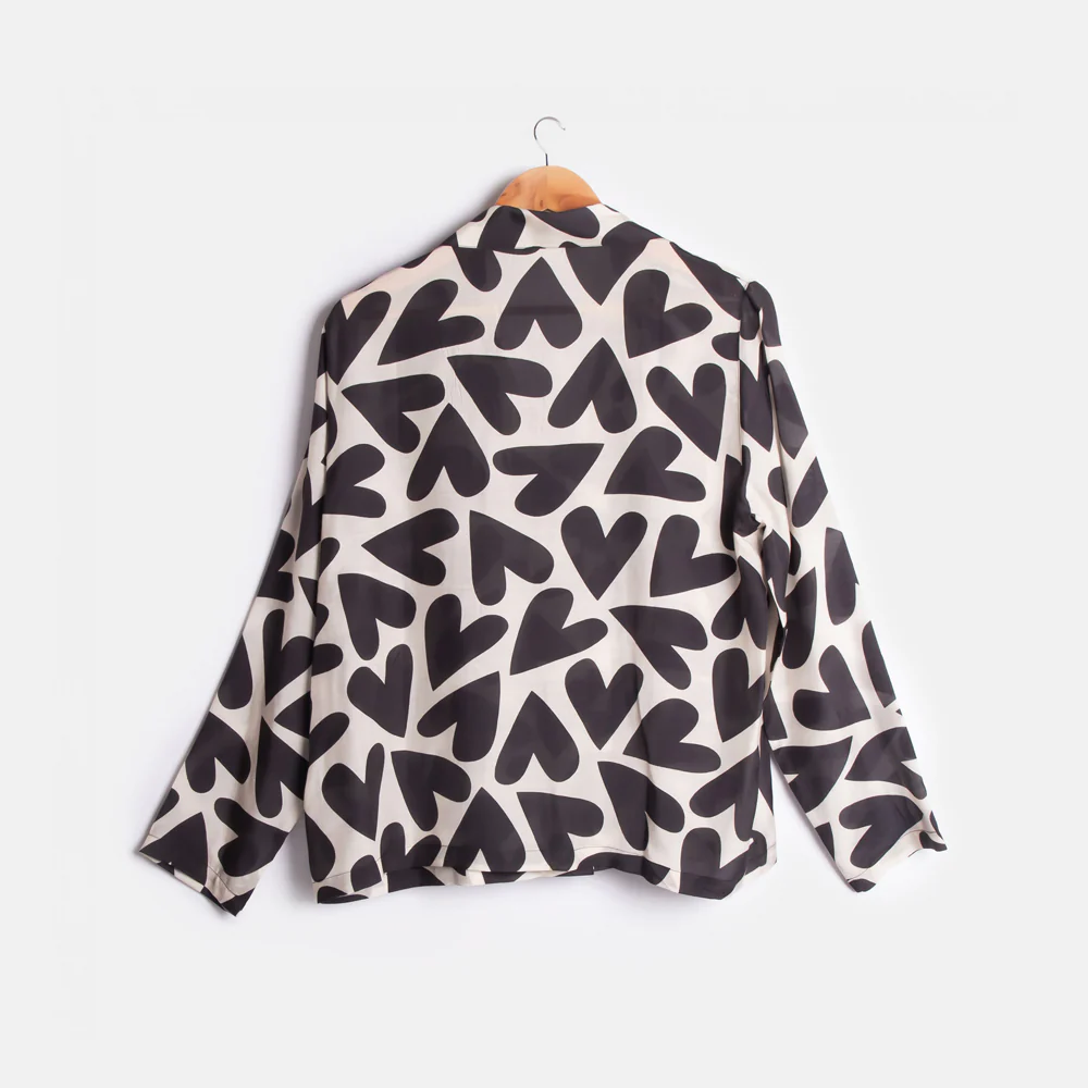 Mono Hearts Pyjama Shirt - Image 3